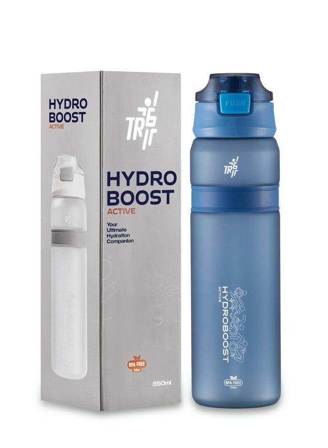 TR6 HydroBoost Active Bottle 850ml | Tritan Sipper Water Bottle for Men & Women | Leakproof, Durable & odour-resistant with Flip Lid Sports Bottle | Perfect for Gym & Outdoor use (Frosted, Blue) - Image 1